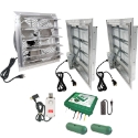 Premium Plug-In Exhaust Fan Systems fan, cooling, greenhouse, shop, exhaust, ventilation, package, garage, plug, louvered, automatic, prewired, 8007100, 8007105, 8007110, 8007115, 8007120, 8007125, 8007130, 8007135, 800567